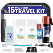 Trektote Travel Toiletry Kit Bundle For Men And Women – 15 Piece Set of Travel Size Toiletries, TSA Compliant, Travel Essentials, Includes Shampoo And Conditioner, Body Wash, Toiletry Bag & More