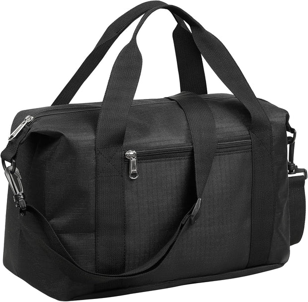 Vorspack Small Gym Bag - 14 Inches Duffle Bag for Travel Lightweight Duffel Bag for Men Women Personal Item Bag Weekender Bag for Travel Sports Gym - Black