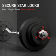 Yaheetech Barbell Set - Olympic Curl Bar & Weights (66LB, 55LB, 44LB) with Chrome Finish & Black Color