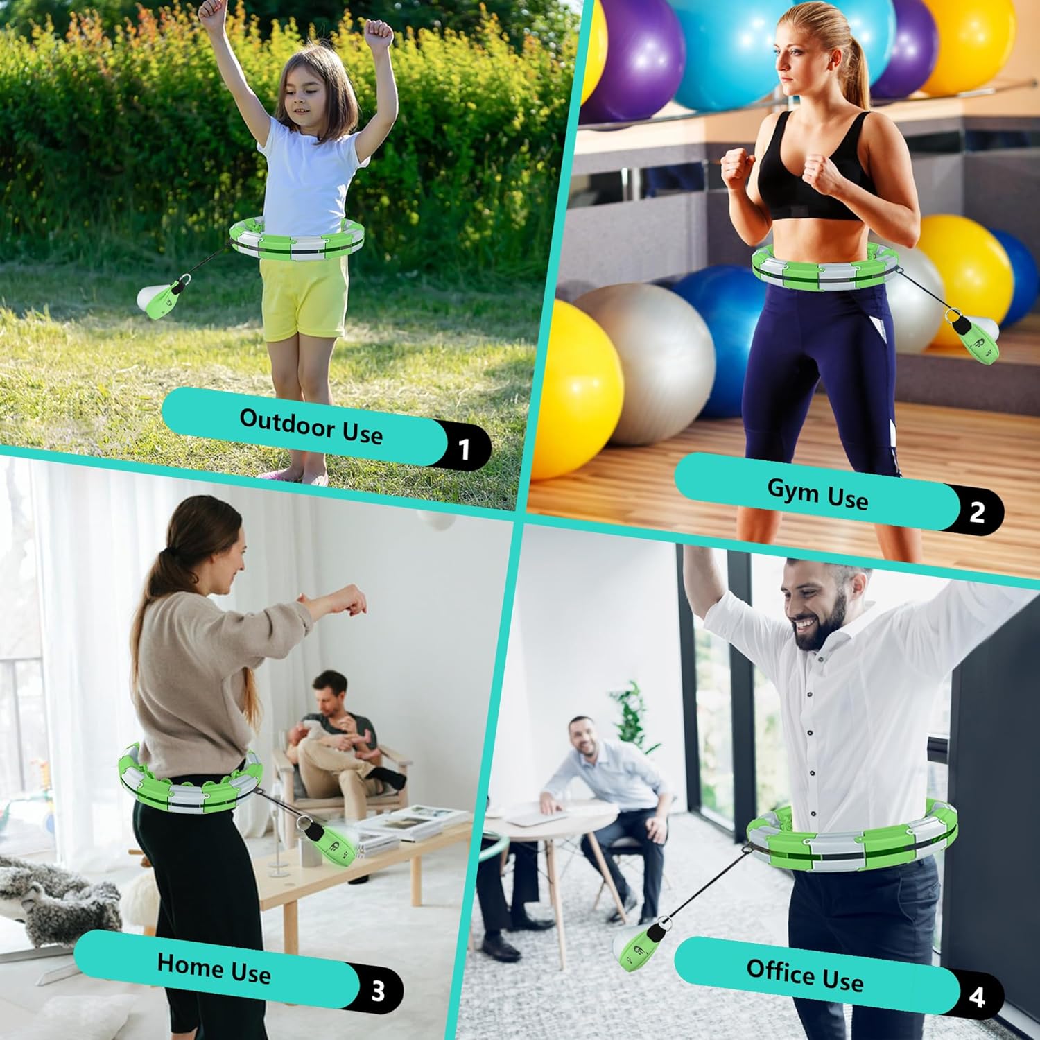 Blaze Line Hoola Fitness Hoop Adjustable Weight Bag 8oz and 12oz Pouch 2-Pack for Weight Loss, Fitness, Exercise and Workout
