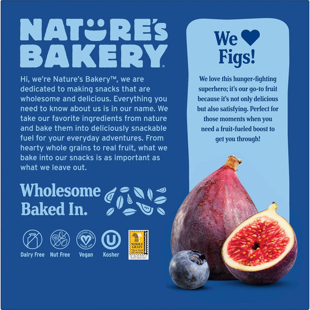 Nature’s Bakery Whole Wheat Fig Bars, Blueberry, Real Fruit, Vegan, Non-GMO, Snack bar, 6 Count (Pack of 6)