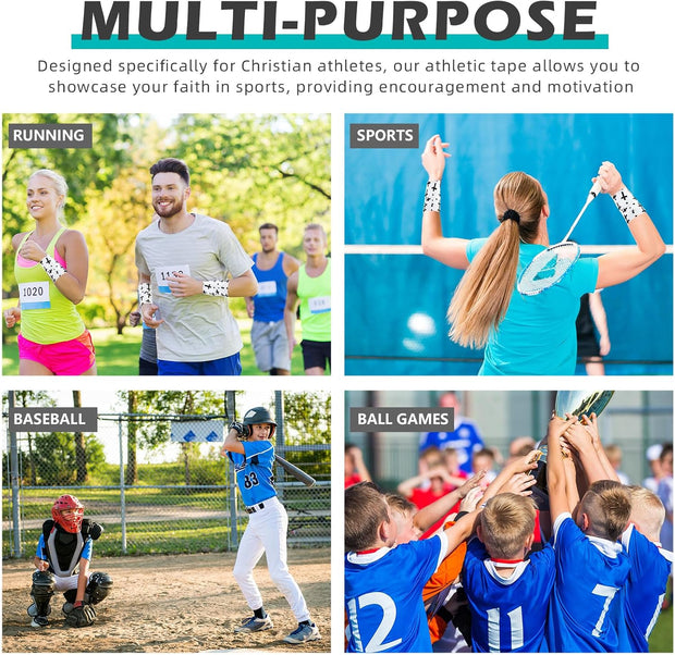 TrelaCo 1 Pcs Wrist Tape Baseball Cross Athletic 2in x 23ft Cotton Cross Wrist Tape Serrated Edges for Fingers Ankles Injury Wrap, Football Baseball Hockey Soccer (White)