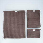 Luxury Japanese Cotton Waffle Bath Towel | Plush, Absorbent, and Quick Dry (Coral Orange, Hand Towel, 32" x 16")