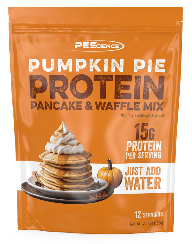 PEScience Protein Pancake & Waffle Mix, Homestyle Buttermilk, 15g High Protein Snacks, Whey and Casein Blend, 12 Servings, Just Add Water