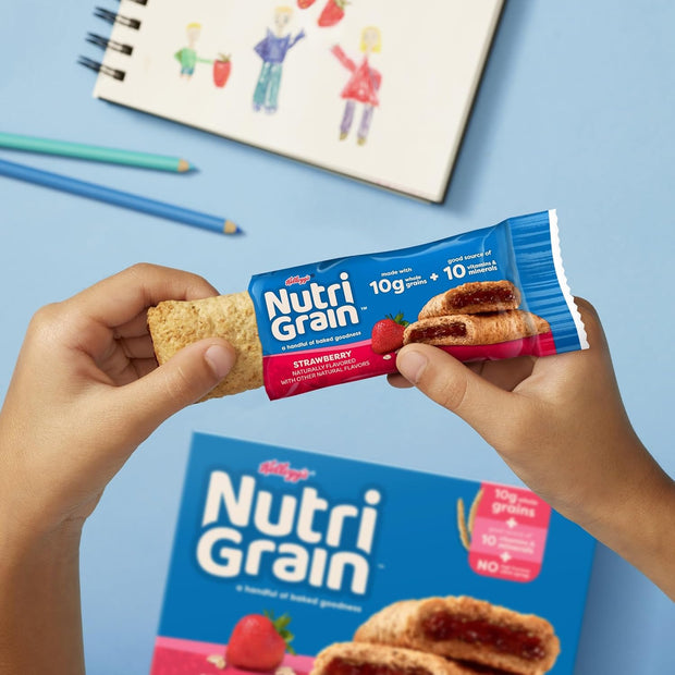 Nutri-Grain Breakfast Bars, Made with 14g Whole Grains, Snack Bars, Strawberry, 24.8oz Box (96 Count)