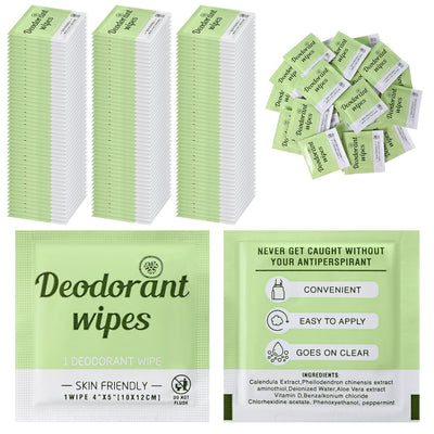 Timgle 100 Pcs Travel Deodorant Wipes Individually Wrapped Armpit Antiperspirant Deodorant Sweat Body Wipes for Women Men Teens Sports Travel Cleanse Skin and Underarm Excessive Sweating(Cucumber)