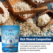 Saltix Grey Sea Salt Grey Coarse 1lb Harvested in France | 100% Natural, Organic and Unrefined | Rich in 82+ Minerals, Resealable bag (1/2lb 2 Pack)