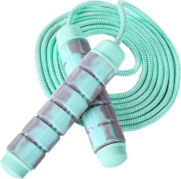 Jump Rope for Women & Men Adjustable Length Cotton Skipping Rope for Adults & Kids Workout Equipment for Weight Loss, Cardio, Boxing & Fitness Suitable for Home, Gym & School Use