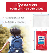 WipeEssentials Hand Sanitizer Wipes, Hand Wipes for Adults and Kids - 90 wipes - 3 Packs of 30ct Hand Sanitizing Wipes, Travel Essentials