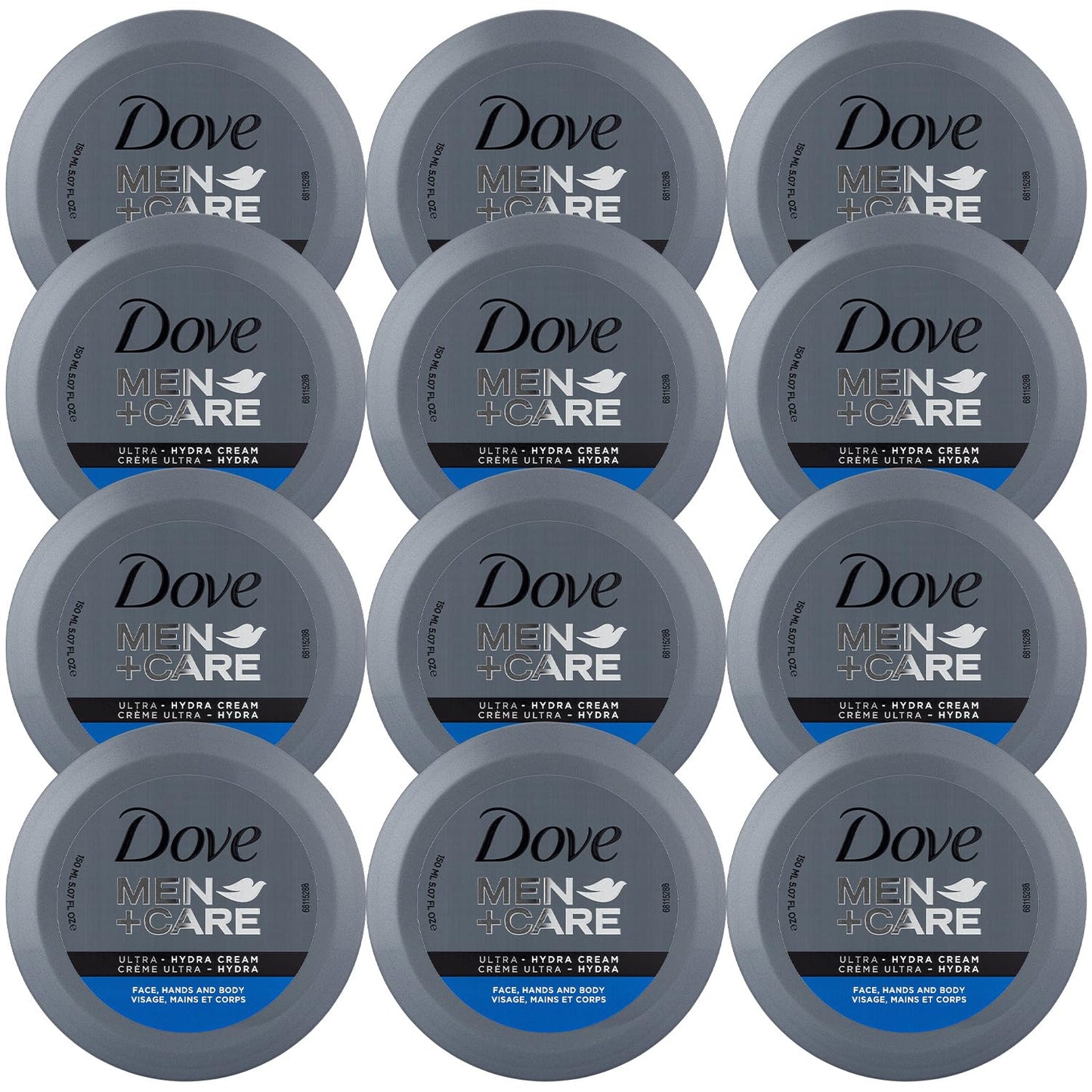 Dove Men+Care Ultra Hydra Cream - Dove Lotion, 3-In-1 Advanced Skin Care for Men, Face Cream, Hand & Body Lotion for Dry Skin, 2.53 Fl Oz (Pack of 24)