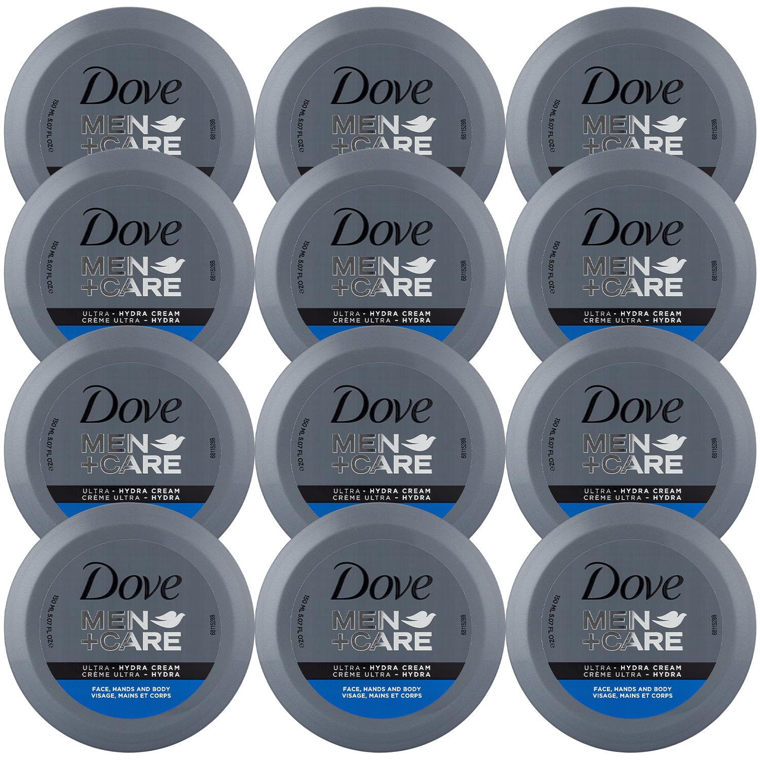 Dove Men+Care Ultra Hydra Cream - Dove Lotion, 3-In-1 Advanced Skin Care for Men, Face Cream, Hand & Body Lotion for Dry Skin, 2.53 Fl Oz (Pack of 24)