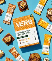Verb Caffeinated Energy Bars Variety Pack - 2 Delicious Flavors (26g, Pack of 16) 110-Calorie Delicious Low Sugar Energy Bar, Vegan & Gluten Free On-the Go Snack with 80mg Green Tea Caffeine