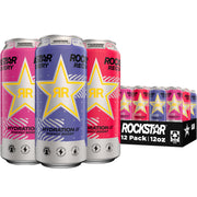 Rockstar Energy Drink with Caffeine Taurine and Electrolytes, Recovery Lemonade, 16oz (12 Pack) (Packaging May Vary)