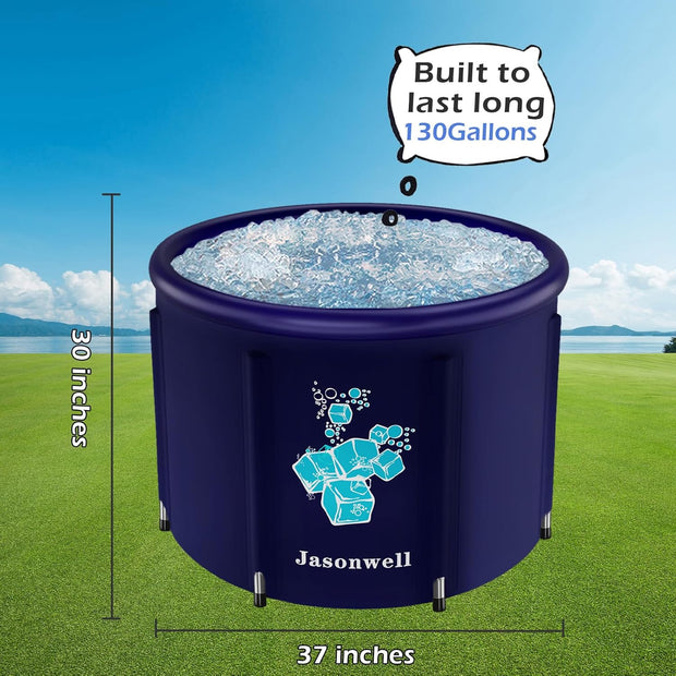 Jasonwell Ice Bath Tub for Athletes - Heavy Duty Cold Water Therapy Plunge Tub Ice Pod for Recovery Portable Ice Barrel Plunge Pool for Outdoor Inflatable Hot Tub Bathtub at Home for Adults
