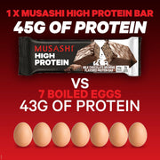 MUSASHI High Protein Bar, 45g Protein, 2g Total Sugars, Milk Chocolate Brownie, Post Workout and Protein Snack On The Go, 12 Pack of 3.2oz (90g) Bars