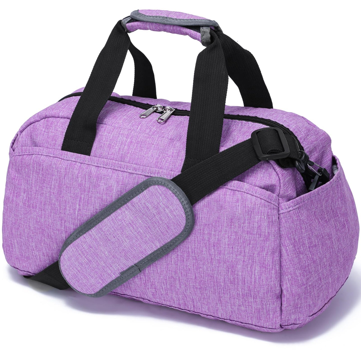 14 inch Small Gym Bag for Women & Men, Mini Duffel Bag for Travel Sports Lightweight Carry On Bag, Black