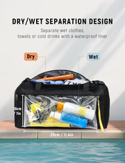 SKYSPER 30L Gym Duffel - Sports Bag Small with Wet Pocket for Sport, Travel, Fitness & Workout Men Women(Black)