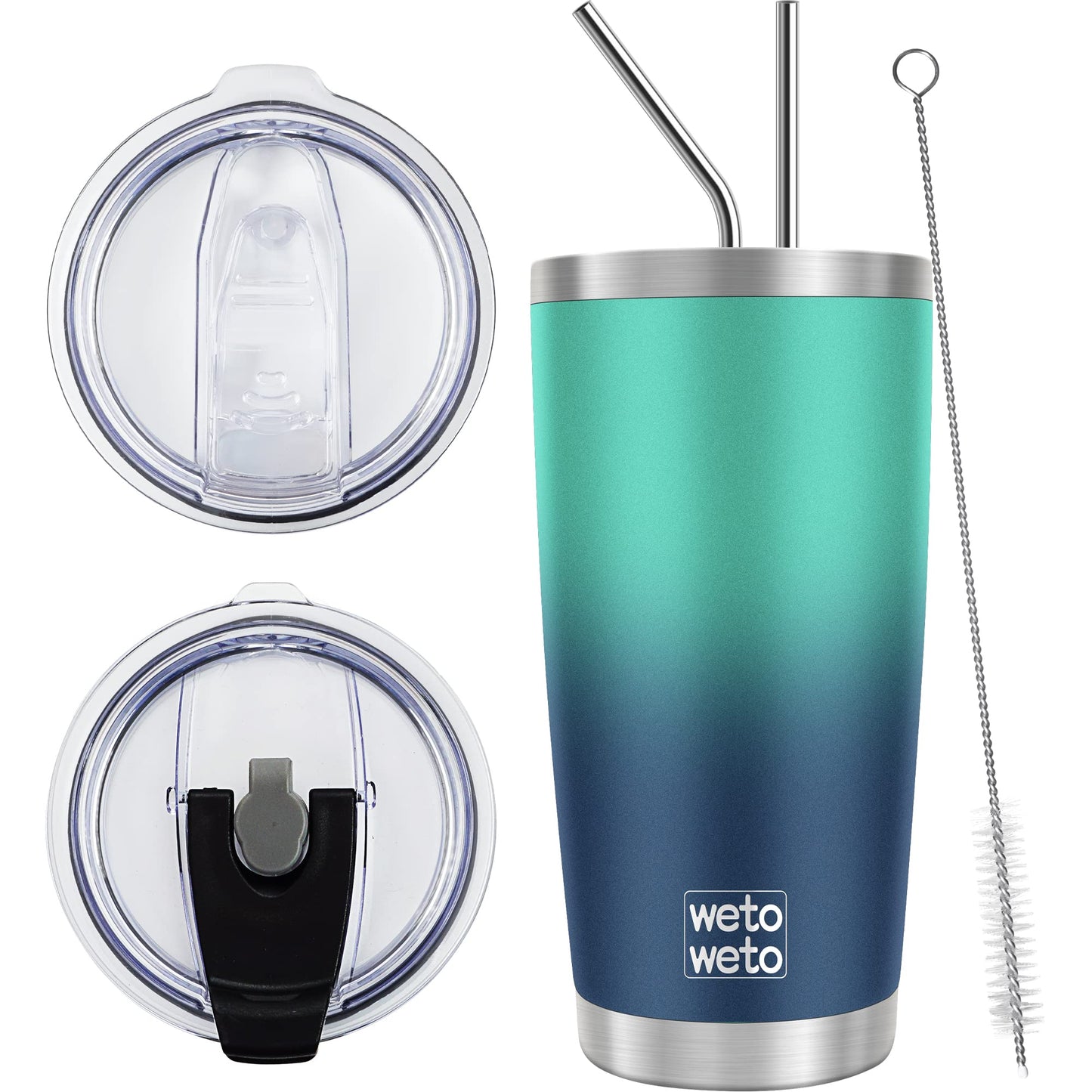 WETOWETO 20oz Tumbler, Stainless Steel Vacuum Insulated Coffee Travel Mug, Double Wall Powder Coated Insulated Coffee Mug Travel Mug with Lid Thermal Cup for Outdoor (Navy Blue, 1 Pack)