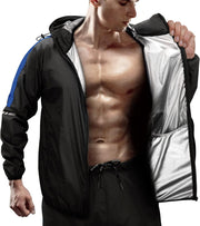 RDX Sauna Suit Weight Loss, REACH OEKO TEX 100 CERTIFIED, Sweat Jacket with Hood, Body Slimming Fitness Workout Men Women