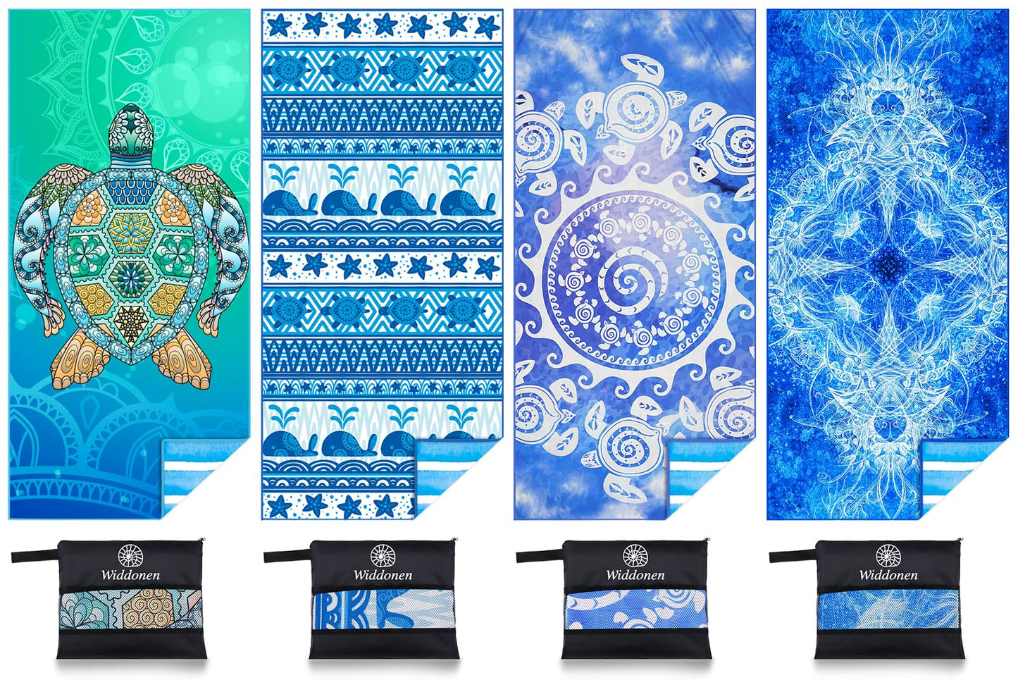 2 Pack Microfiber Lightweight Beach Towel Sand Free Quick Dry Absorbent Thin Compact Towels for Swimming Pool Camping Beach Accessories Large Easy Pack Travel Things for Vacation Essentials Gift