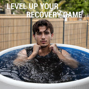 XXL Cold Plunge Tub for Athletes, Compatible with Water Chillers, 224-Gallon Inflatable Ice Bath Tub with Insulated Lid, Thermometer, Water-Absorbent Mat, Portable Ice Pod for Cold Water Therapy