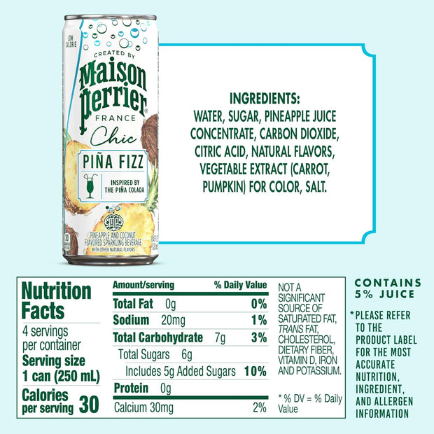 Maison Perrier Chic Pina Fizz, 8.45 FL OZ Can (4 Count)