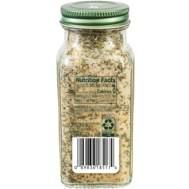 Simply Organic Garlic Salt, 4.7 Ounce Bottle, Perfect Blend of Salt, Garlic and Parsley for any Savory Dish