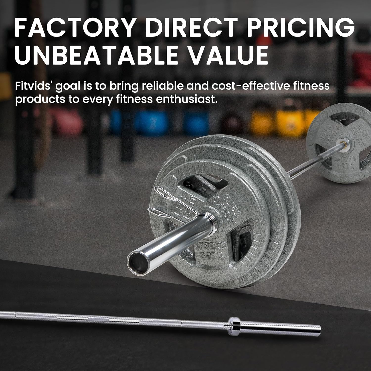 2 Inch Olympic Barbell Bar for Power Lifting & Weightlifting, 700 Pound Capacity, Multiple Sizes