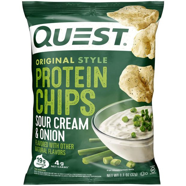 Quest Nutrition Protein Chips Variety Pack, BBQ, Cheddar & Sour Cream, Sour Cream & Onion, High Protein, Low Carb, 1.1 oz (Pack of 12)