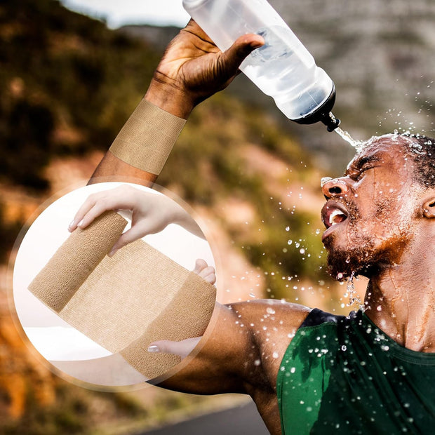 OK TAPE Self Adherent Cohesive Bandages Wrap - 12Packs, 2" x 5 Yards, Non-Woven Self Adhesive Bandage Wrap for Thumb, Finger, Wrist, Ankle, Vet Wrap Bandages Tape (Mixed Colors)