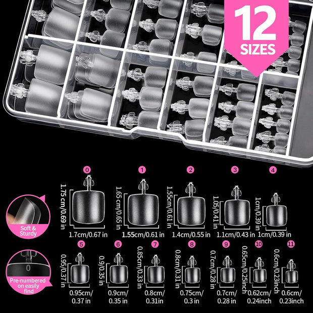Teenitor Press on Toenails for Women, 120pcs Toe Nail Tips Square Toe Press on Nails, Toenail Press on Fake Toenails, Toe Nails Glue on Fake Toe Nails Press on, Toe Nail Kit False Toenails Matte