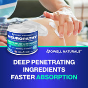 OWELL NATURALS Neuropathy Cream Extra Strength Nerve Relief Cream for Foot, Hands, Legs, Toes with Arnica, Vitamin B6, Aloe Vera, MSM - Made in USA