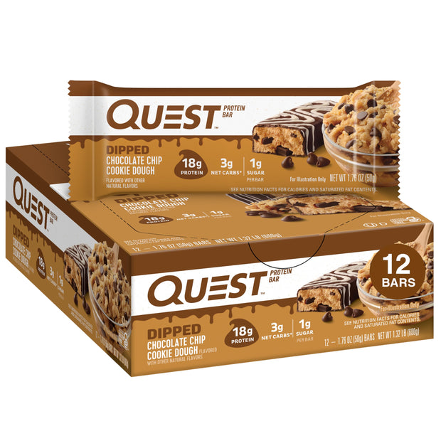 Quest Nutrition Cookies & Cream Protein Bars, 21g Protein, 1g Sugar, 4g Net Carb, High Fiber, Gluten Free, Keto Friendly, 12 Count
