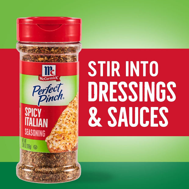 McCormick Perfect Pinch Seasoning, Spicy Italian, For Adding Italian Flavor with a Kick to Pizza, Pasta, Dressings & Sauces, 3.88 oz