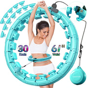 U5-16 Knots Waist 28”- 46”, Silent Smart Weighted Hula Hoop for Adults Weight Loss, Infinity Hoop Plus Size, Home Outdoors Fitness Exercise, Abdominal Toner