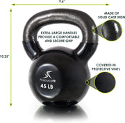 ProsourceFit Vinyl Coated Cast Iron Kettlebells for Full Body Fitness Workouts