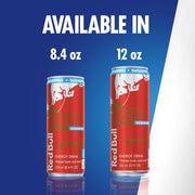 Red Bull Red Edition Sugar Free Energy Drink, Watermelon, with 80mg Caffeine plus Taurine & B Vitamins, 8.4 Fl Oz, 6 Packs of 4 Cans (Pack of 24)