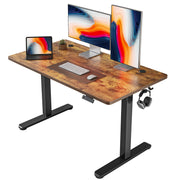 FEZIBO 44 x 24 Inches Standing Desk, Height Adjustable Electric Standing Desk, Stand up Table, Sit Stand Home Office Desk with Splice Board, Light Rustic Brown