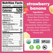 Noka Organic Superfood Fruit Smoothie Pouches, Strawberry Banana with Immune Support, Healthy Snacks with Elderberry, Vitamin C, Flax Seed and Plant Protein, Gluten Free, Vegan, 4.22 oz (12 Pack)
