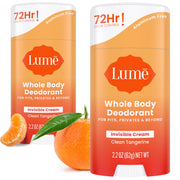 Lume Whole Body Deodorant - Invisible Cream Stick - 72 Hour Odor Control - Aluminum Free, Baking Soda Free, Skin Safe - 2.2 Ounce (Pack of 2) (Soft Powder)