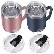 WETOWETO 14 oz Coffee Mug, Vacuum Insulated Camping Mug with Lid, Double Wall Stainless Steel Travel Tumbler Cup, Thermal Coffee Mug, Powder Coated Navy Blue