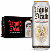 Liquid Death Sparkling Mountain Water, 16.9 oz Tallboys (12-Pack)