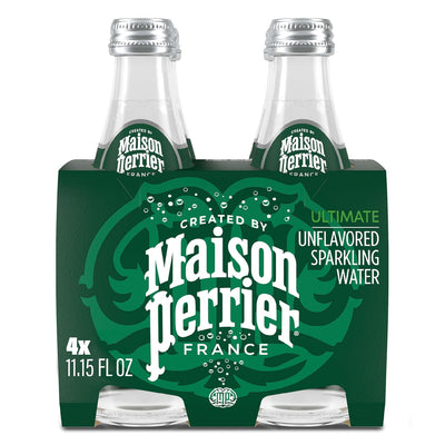 Maison Perrier Ultimate Unflavored Sparkling Water, 4 Pack Glass Bottle 44.632 fl oz