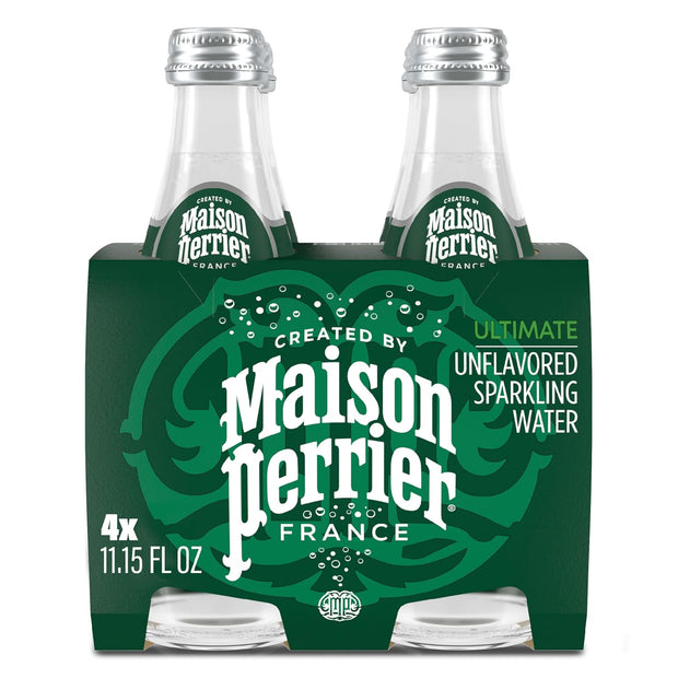 Maison Perrier Ultimate Unflavored Sparkling Water, 4 Pack Glass Bottle 44.632 fl oz