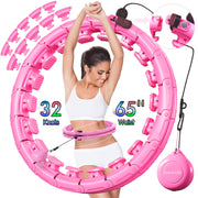 U5-16 Knots Waist 28”- 46”, Silent Smart Weighted Hula Hoop for Adults Weight Loss, Infinity Hoop Plus Size, Home Outdoors Fitness Exercise, Abdominal Toner