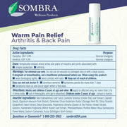 Sombra Warm Pain Relief Gel, Warm Relief for Arthritis and Chronic Pain Pre-Workout Muscle Rub Vegan Formula Free of Artificial Fragrances, Dyes, NSAIDs, Wax, Petroleum, Alcohol - 4oz Jar
