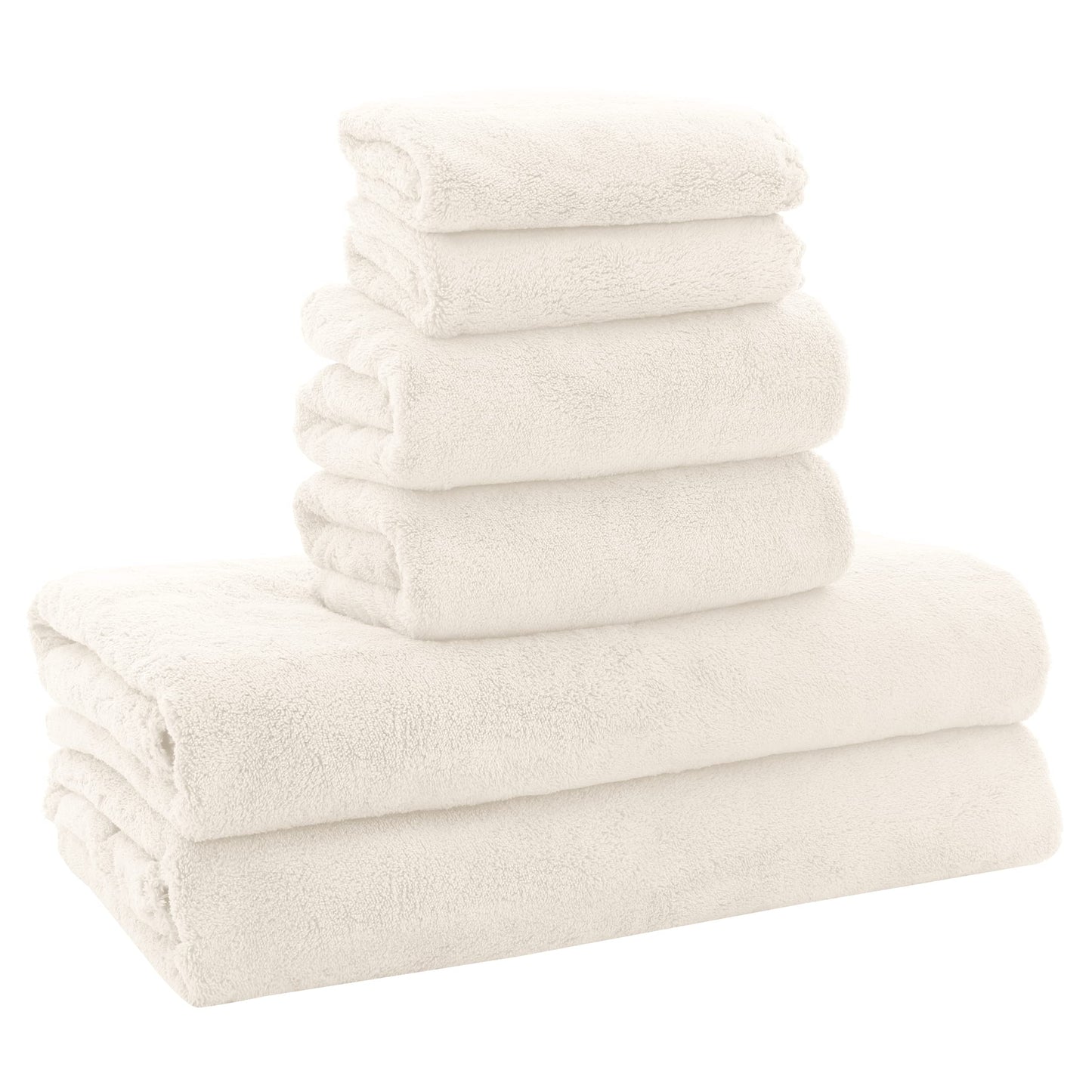 MOONQUEEN Ultra Soft Towel Set-Quick Drying-2 Bath Towels 2 Hand Towels 2 Washcloths - Microfiber Coral Velvet Highly Absorbent Towel for Bath Fitness, Bathroom, Sports, Yoga, Travel(Dark Grey, 6 Pcs)
