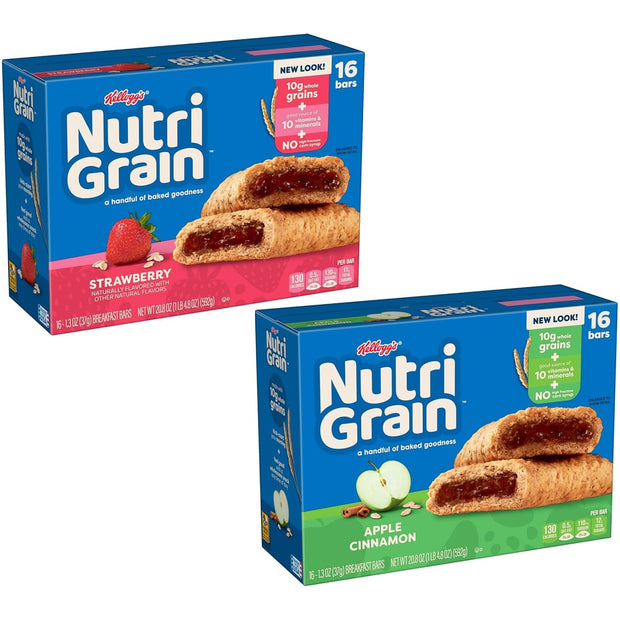 Nutri-Grain Breakfast Bars, Made with 10g Whole Grains, Snack Bars, Variety Pack (3 Boxes, 48 Count)