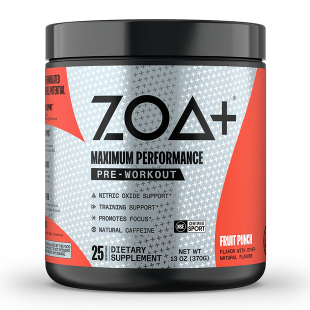 ZOA+ Zero Sugar Pre Workout Powder, Wild Berry - NSF Certified for Sport with Electrolytes, Creatine, Beta Alanine, Ginkgo Biloba, 200mg Caffeine - 25 Servings