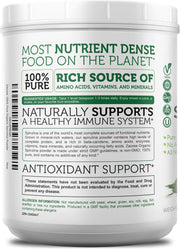 Zazzee Organic Spirulina Powder, 2.2 Pounds (1 KG), USDA Certified, 303 Servings, Kosher, 100% Pure, Non-Irradiated, Mess-Free Wide Mouth Container, Fresh Smell and Neutral Taste, Non-GMO, Gluten-Free